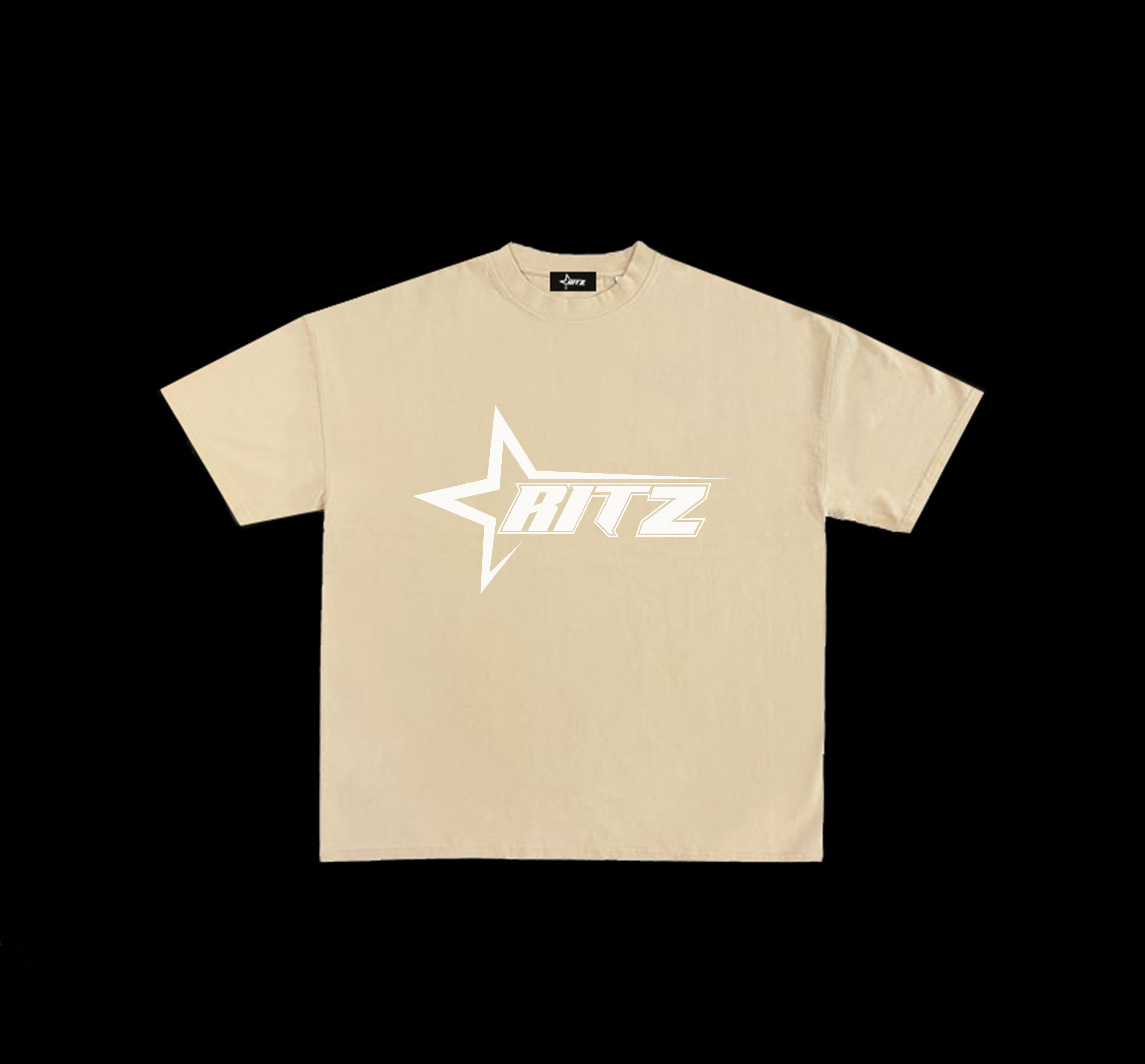 Ritz Beige White Logo Crest Tee