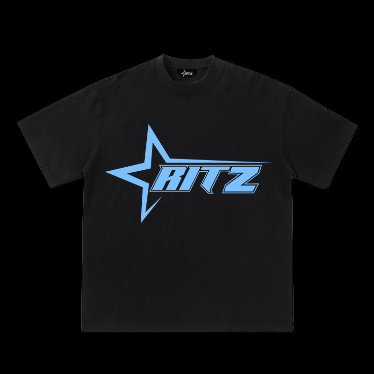 Ritz Black Blue Logo Crest Tee