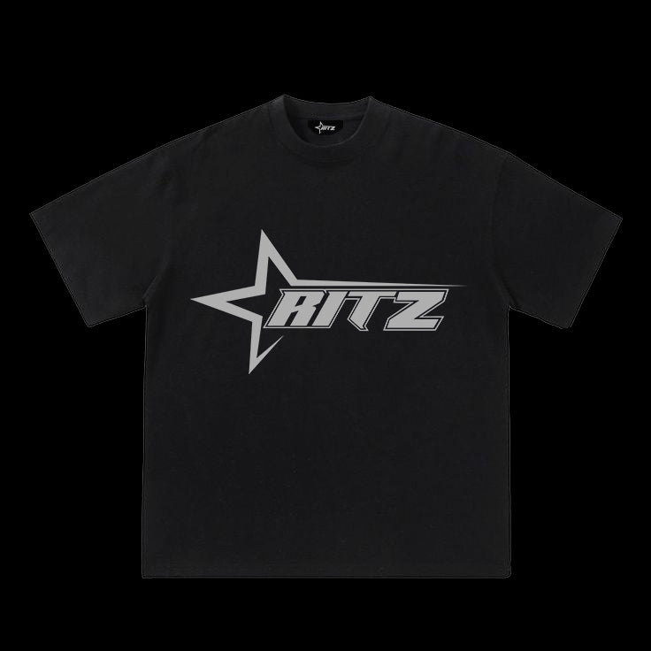 Ritz Black Grey Logo Crest Tee