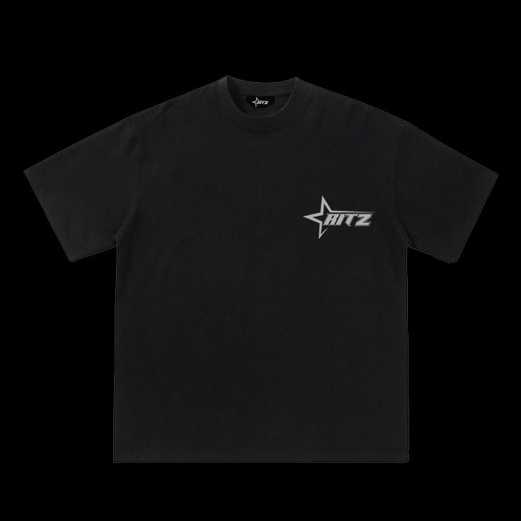 Ritz Black Grey Logo Crest Tee