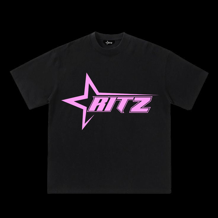 Ritz Black Pink Logo Crest Tee