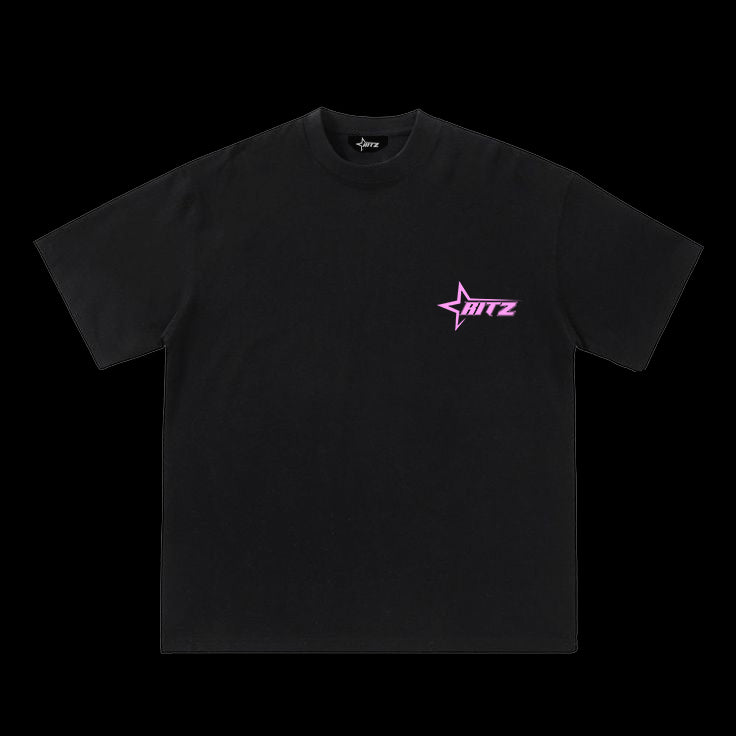 Ritz Black Pink Logo Crest Tee