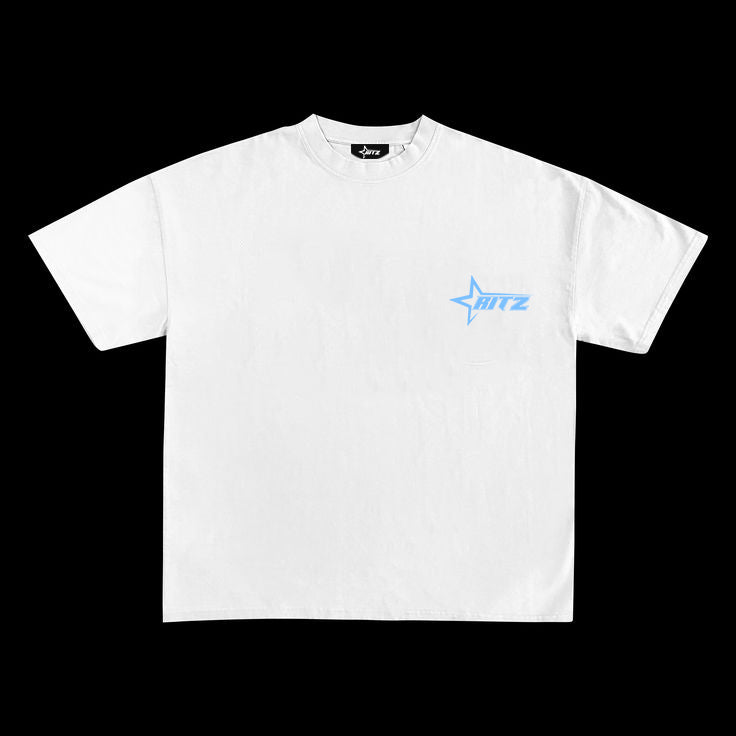 Ritz White Blue Logo Crest Tee