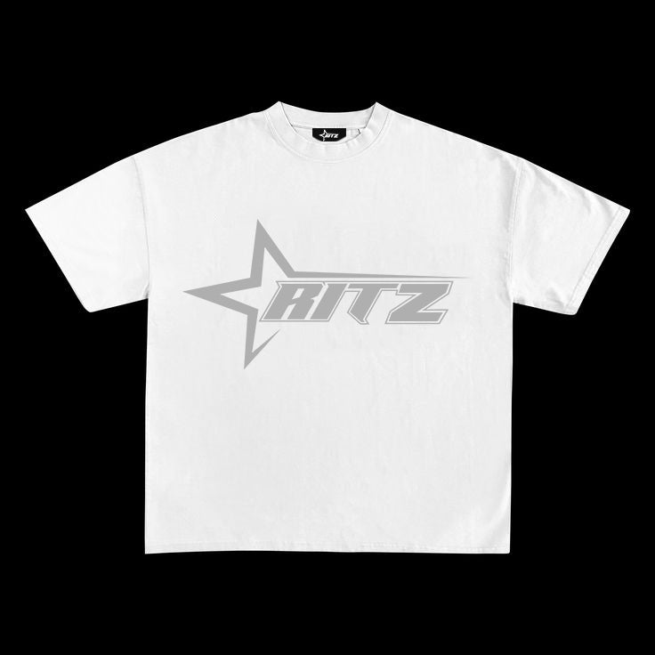 Ritz White Grey Logo Crest Tee