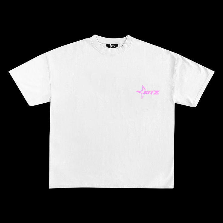 Ritz White Pink Logo Crest Tee