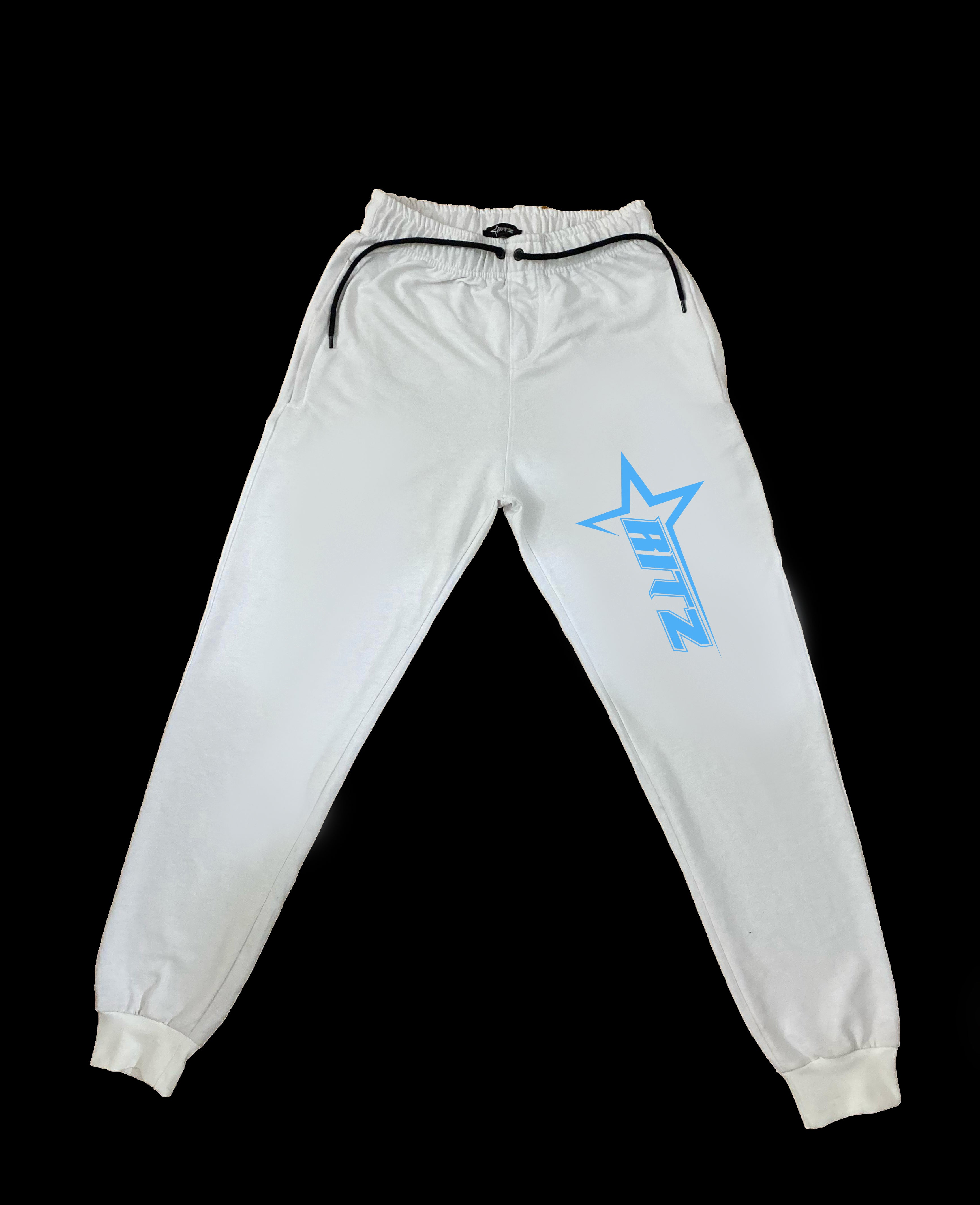 White Blue logo trouser (1)