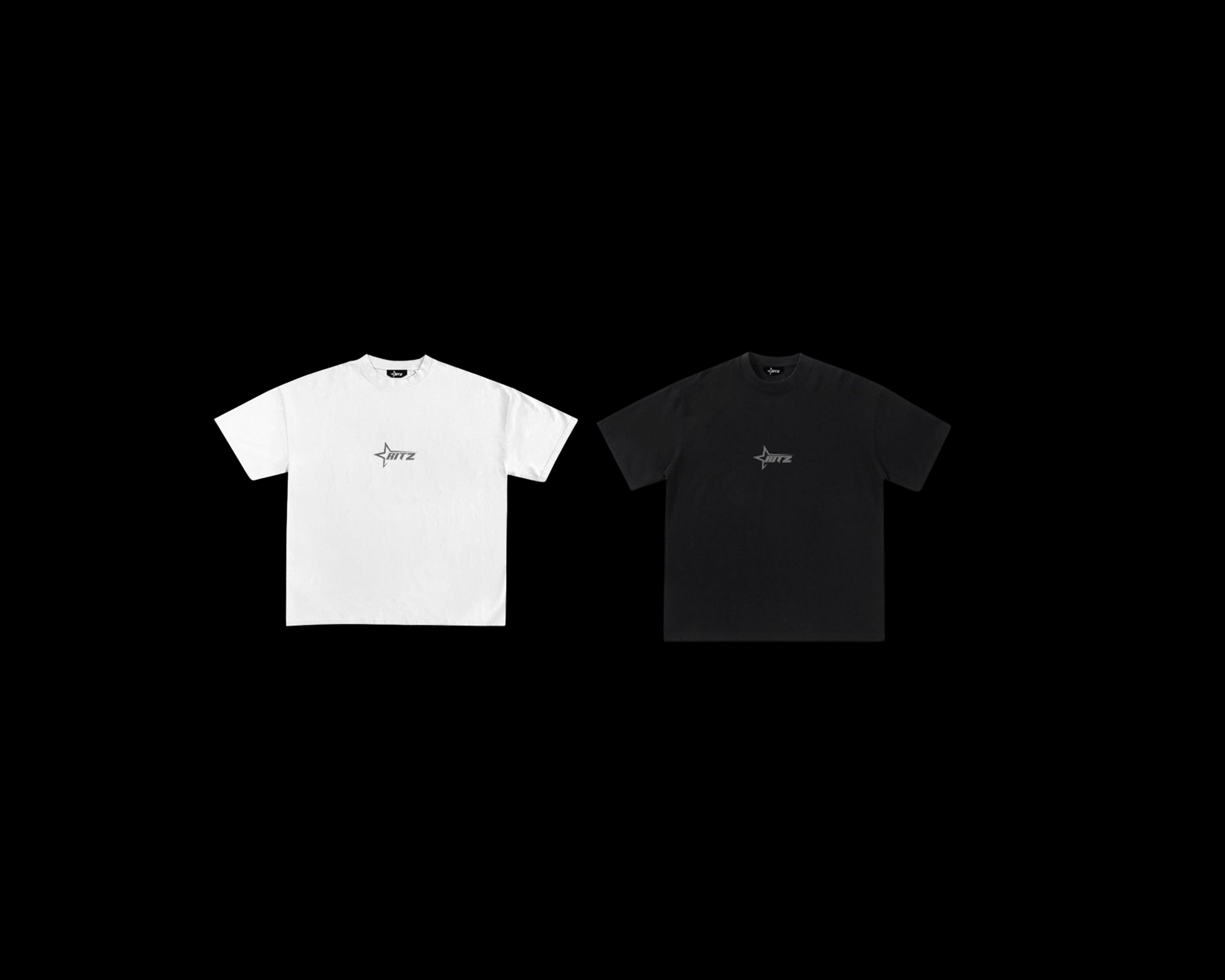 PACK OF TWO BASIC  LOGO BLANK TEES WHITE(170 gsm) + BLACK(160 gsm)