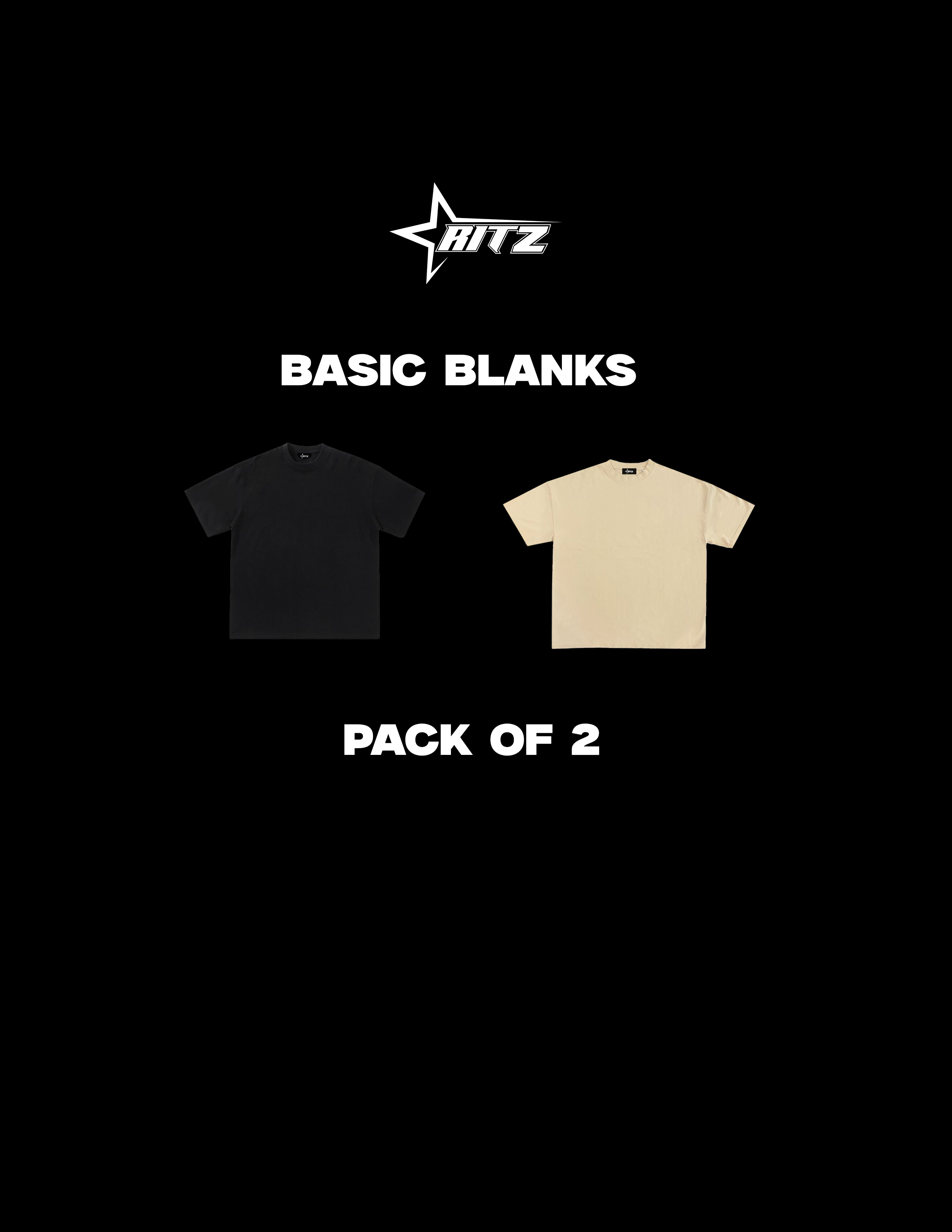 PACK OF TWO BASIC BLANKS BLACK+BEIGE